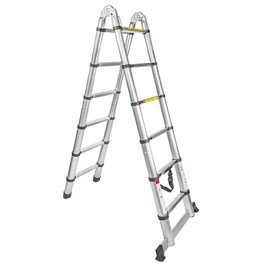 Лестница-стремянка телескопическая алюм. бытовая 1.9+1.9м, 6+6 ступ. Forsage F-UP190-M