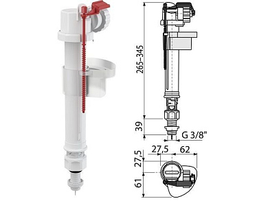 Впускной механизм с нижней подводкой 3/8 Alcaplast A17-3/8"