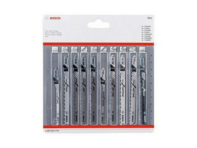 Набор пилок для лобзика, по дереву для чистового пропила 10 шт. BOSCH 2607011172