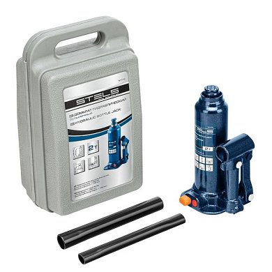 Домкрат гидравлический бутылочный, 2 т, 178-338 мм, в пласт. кейсе Stels 51172