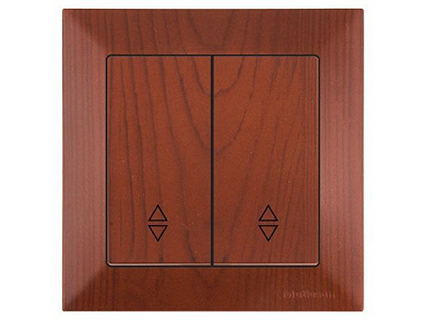 Выключатель проходной 2-клав., скрытый, пруж. зажим, вишня, DARIA, 10 A, 250 V, IP 20, Mutlusan 21204040156