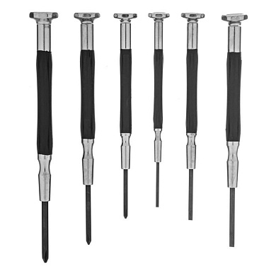 Набор отверток для точной механики, CrMo, обрезиненные рукоятки, 6 шт. Gross 13346