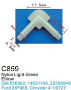 Клипса для крепления внутренней обшивки а/м Крайслер пластиковая, 100 шт Forsage C0859(Chrysler)