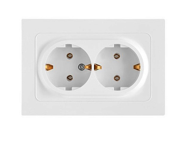 Розетка 2-ая, скрытая, б/з, з/к белая, Аструм, Bylectrica РС16-0542
