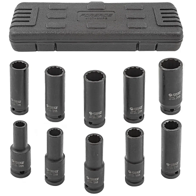 Набор головок ударных глубоких 10-24 мм 10 пр, 1/2'' 12-гр Forsage F-4107-9MPB