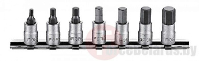 Набор головок-бит HEX 3-10 мм 7 пр. 1/4'' Force 2073