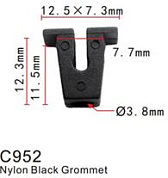 Клипса для крепления внутренней обшивки а/м Мерседес пластиковая, 100 шт Forsage C0952(Mersedes)