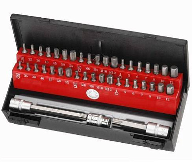 Набор бит HEX, TorxTR (с отверстием), Spline 10 мм и головок-бит Torx1/2'' 44 пр. 10 мм Force 4442CT