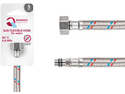 Подводка гибкая, SUS, иголка м10 короткая - гайка 1/2" 120 см, 6 Bar, 90°С ECONOCE EC023120