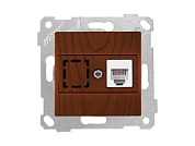 Розетка телефонная 1хRJ12, скрытая, без рамки, орех, RITA, Mutlusan 2200 125 0157