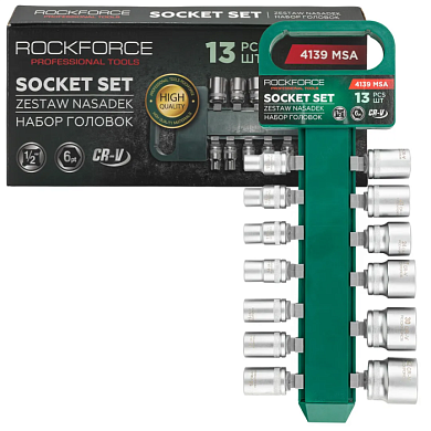 Набор головок 10-32 мм 1/2'' 6-гр 13 пр RockForce RF-4139 MSA