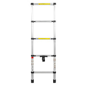 Лестница телескопическая односекционная 0.6-1.4 м, 4 ступеньки, нагрузка 150 кг, ForceKraft FK-BL-T140