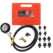 Тестер давления масла в комплекте с резьбовыми переходниками 12 пр, 0-10Bar ForceKraft FK-912G1