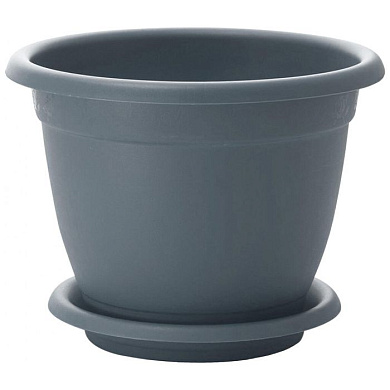 Горшок для цветов InGreen Aphrodite D 430 mm, 25,8л с подставкой №8 серый Пластик Репаблик IG420811026