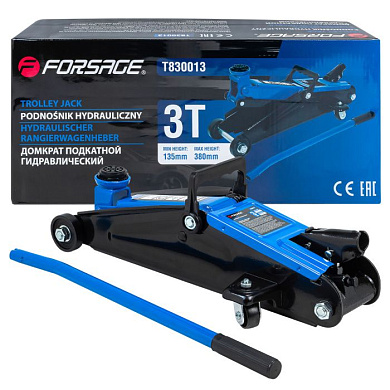 Домкрат подкатной гидравлический 3 т, 135-380 мм, узкая база Forsage F-T830013
