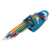 Набор ключей имбусовых TORX-TT, 9 шт.: T10-T50, магнит, S2, экстра-длинные, хром/краска 9 шт. Gross 16402