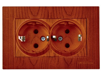 Розетка 2-ая, скрытая,с/з, вишня, RITA, 16 A, 250 V, IP 20, Mutlusan 22202020256