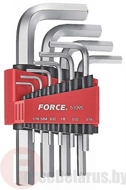 Набор ключей дюймовых 6-гр. Force 5109S (1/16'' - 1/2'') 10 пр.