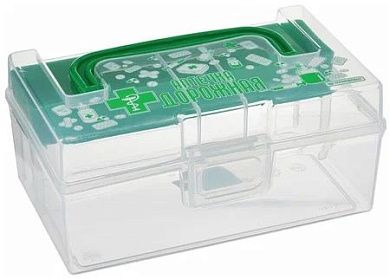 Контейнер для аптечки 0,8 л, с вкладышем 170×108×78 мм "Аптечка дорожная" Полимербыт 4330903