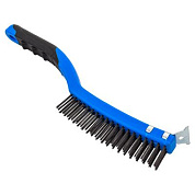 Щетка по металлу ручная в пластиковом корпусе с прорезиненной рукояткой 3x19 рядов Forsage F-340122113