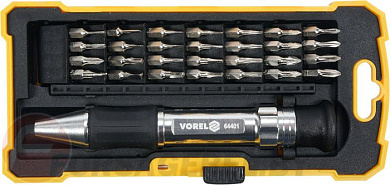 Отвёртка с набором бит 29 пр. Vorel 64401
