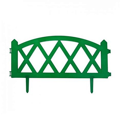 Забор декоративный MODERN №4, длина общ. 3 м, выс. 0,35 м, зеленый (компл. 5 шт.) Гарденпласт 50113