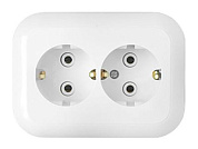 Розетка 2-ая (скрытая, с/з) белая, Гармония, Bylectrica РС16-239