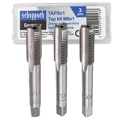 Метчик M8x1 3 шт Scheppach Sch-TAP8x1