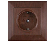 Розетка 1-ая, скрытая, с/з, шторки, орех, DARIA, 16 A, 250 V, IP 20, Mutlusan 21206050257