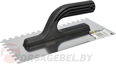 Гладилка нержавеющая 280х130 мм зуб 8х8 мм с пластмассовой ручкой Vorel 06780