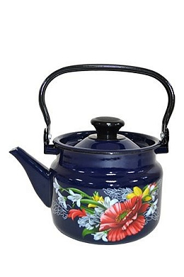 Чайник эмалированный цилиндр 1.5 л, корич., с декором Керченский металлургический завод 42704-082/6-У4Кр