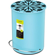 Ведро для мусора с педалью на 3 литра, сталь + пластик, голубой Ledeme L704-6
