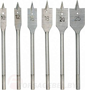 Свёрла перьевые по дереву 10-25 мм набор 6 шт. Vorel 22500