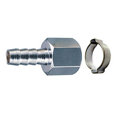 Переходник, внутр. резьба 1/4"-"елочка" 10 мм, с обжимным кольцом FUBAG 180252 B