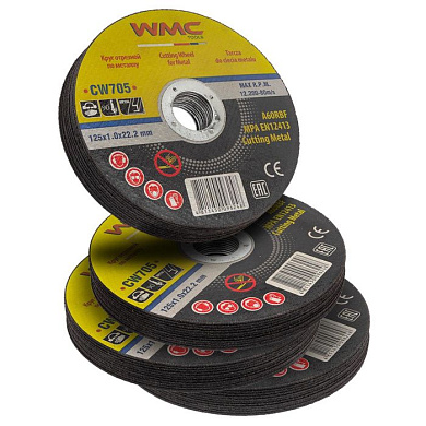 Круг отрезной 125x1.0x22.2 мм, 40 шт WMC TOOLS WMC-CW705(40 шт к-т)