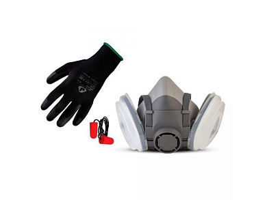 Полумаска 5500P с предфильтрами, адаптерами, держателями комплект р-р M, для защиты дыхания полумаска, предфильтры P2R 4шт, адаптеры 6 JETA SAFETY DustKit5500P-M