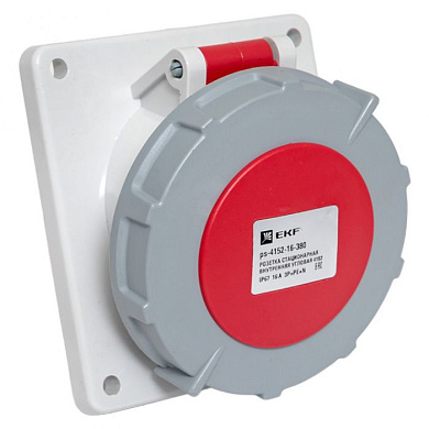 Розетка стационарная внутренняя угловая 4152 3Р+РЕ+N 16А 380В IP67 EKF PROxima ps-4152-16-380