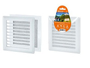 Решетка вентиляционная разъемная с москитной сеткой, прямые жалюзи, 175х175 мм TDM SQ1807-0019