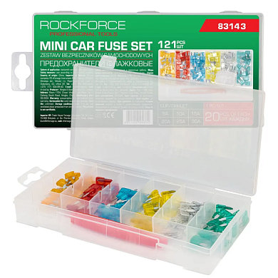 Набор автомобильных плавких флажковых предохранителей от 5А до 30А 121 пр RockForce RF-FS-35(83143)