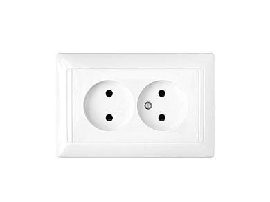Розетка 2-ая (скрытая, б/з) белая, Стиль, Bylectrica РС16-307