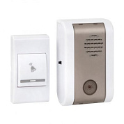 Звонок беспр, на батарейках 003 (бел,-сер, 36 мелод, с индик, 2х1,5В АA дист, 80м,) EKF Basic DBB-A-003