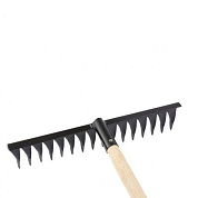 Грабли стальные, 420 х 1300 мм, 16 витых зубьев, деревянный черенок, Россия Сибртех 61763