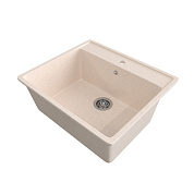 Мойка каменная, прямоугольная одночашевая, GS-21, 565*505мм, беж, врезная, Gamma Stone 113134