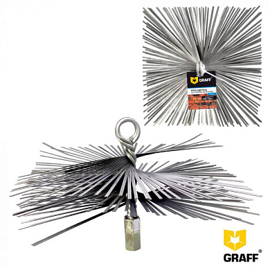 Щетка стальная квадратная 150х150 мм для чистки дымоxода GRAFF 114150
