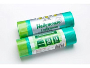 Мешки для мусора с завязками, 35 л, 15 шт, "НАДЕЖНЫЕ", зеленые, 50х53 см/18 мкН РОМАШКА ВЗ0351513