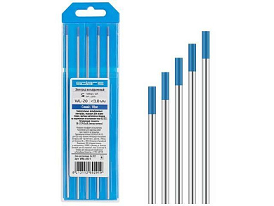 Электрод вольфрамовый синий WL-20, Ф 3,0 мм, набор 5 шт Solaris WM-4531