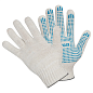 Перчатки трикотажные х/б, с ПВХ покрытием Точка из 6-и нитей, 10 кл. вязки, белый, в и/у
