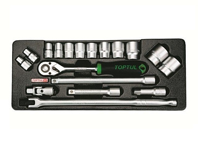 Набор-сет головок 1/2'' 18пр. 434х176мм Toptul GCAT1801