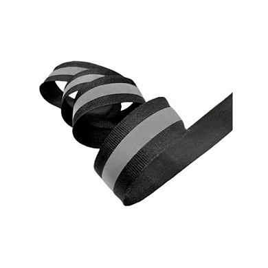 Тканная ременнная лента со вставкой из светоотражающего материала 1 см HOREX