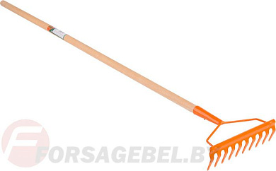 Грабли металлические 10 зубые с деревянным черенком 130см 35756